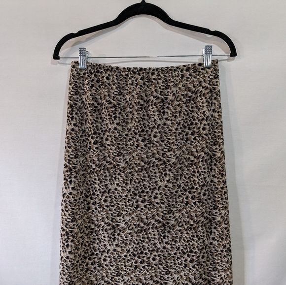 MSK Fluttery Ruffled Leopard Cheetah Maxi Skirt Size Small - Picture 5 of 8